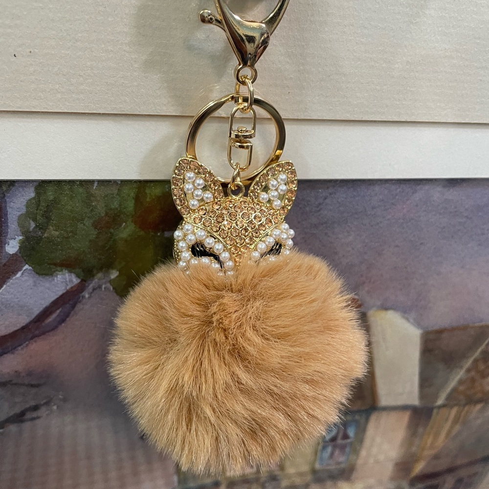Fox Pom Pom key chains